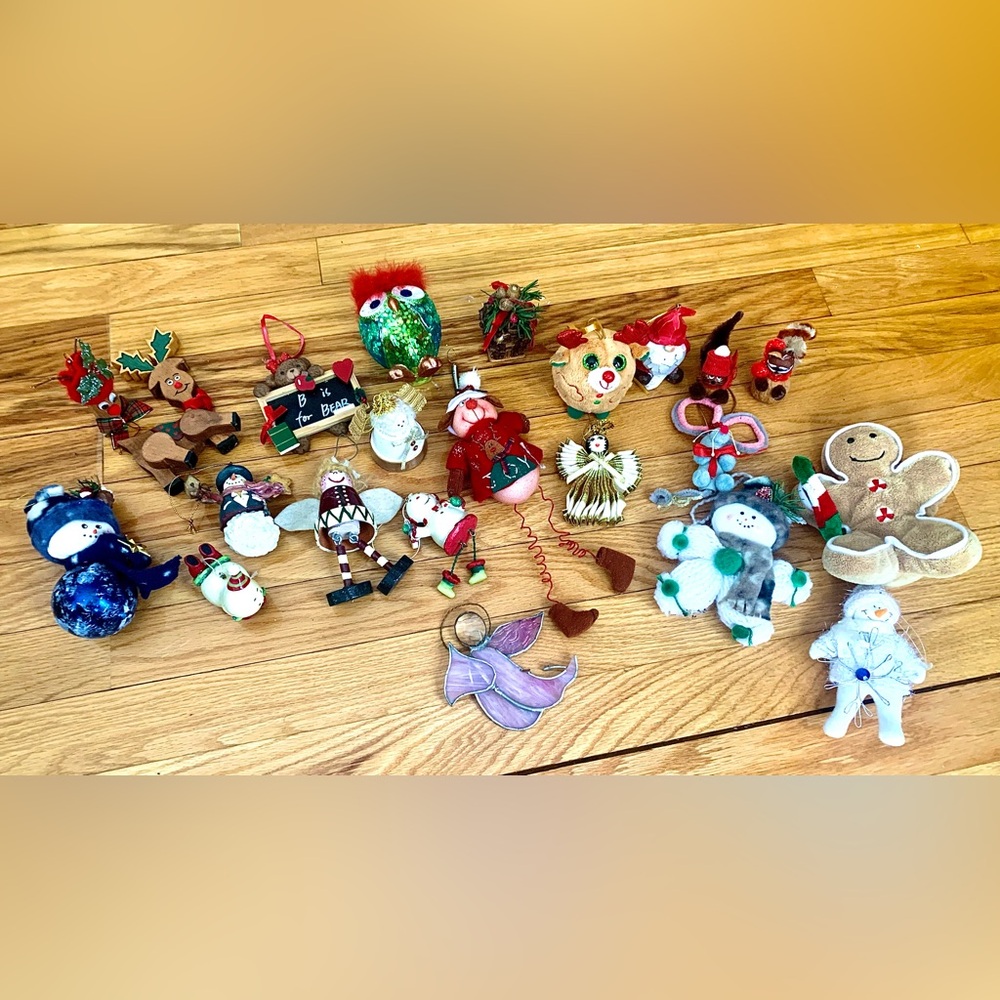 Vintage Christmas Tree Ornaments Decorations Holiday Lot Some Handmade